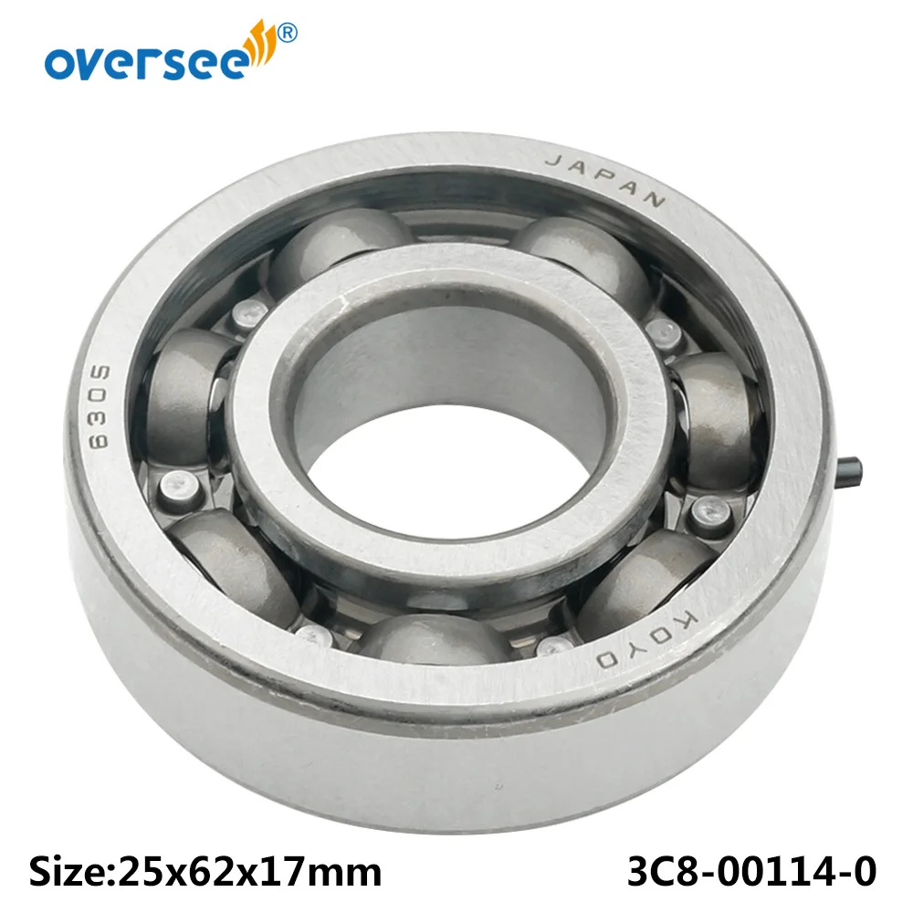 9603-3-6305 Ball Bearing For Tohatsu Outboard Motor 2 Stroke  9.9HP 15HP 18HP Crankshaft Size 25x62x17 3C8-00114-0 3C8-00114