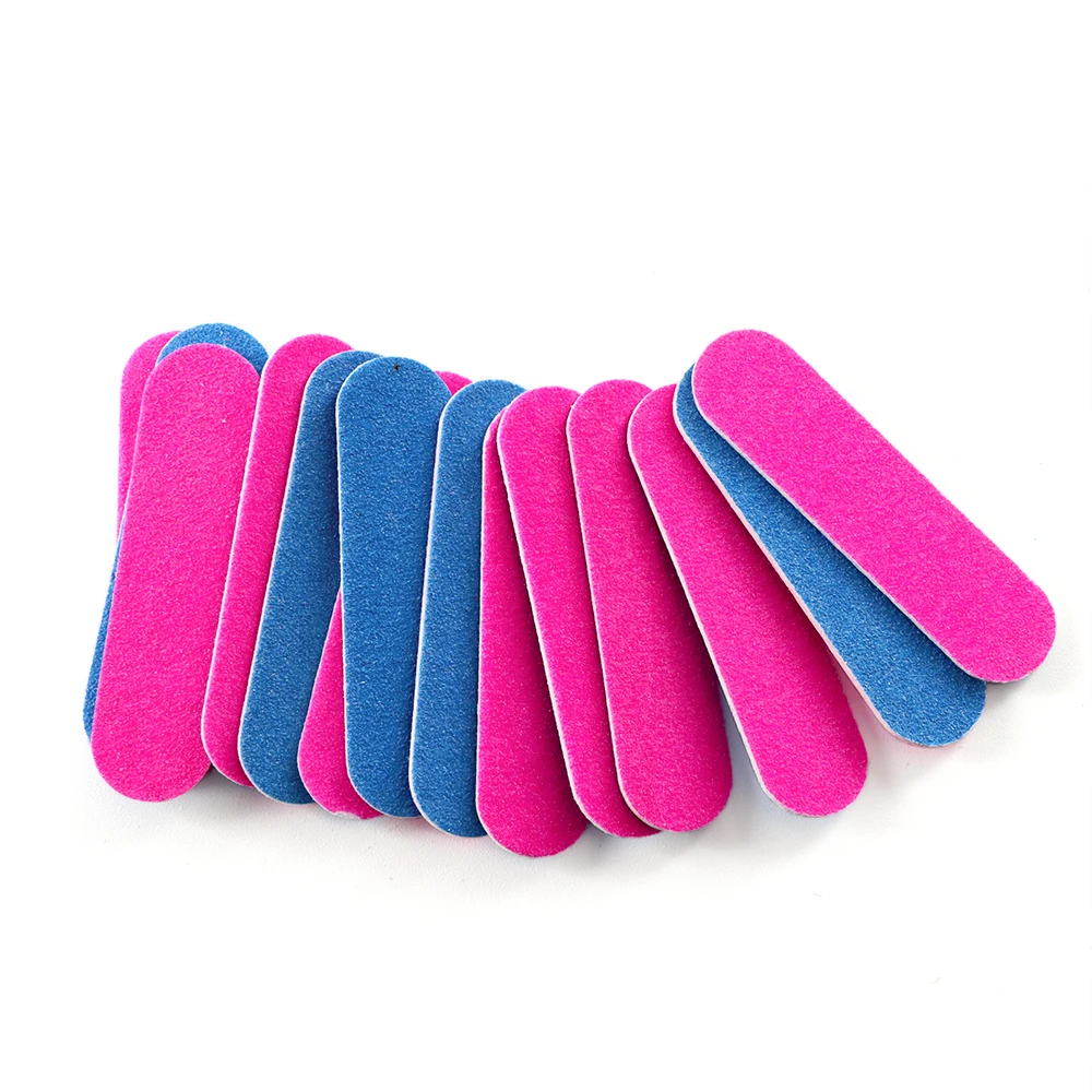 Double-sided Mini Nail File Buffer Set Professional Nail Polish Sanding Buffer Pink Blue Sandpaper Pedicure Nail Art Tool GL858