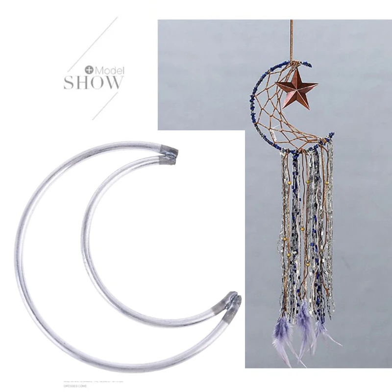 Iron Moon Hoop DIY Part Handmade Christmas Dreamcatcher Macrame Material Accessories For Crafts Hanging Home Decor