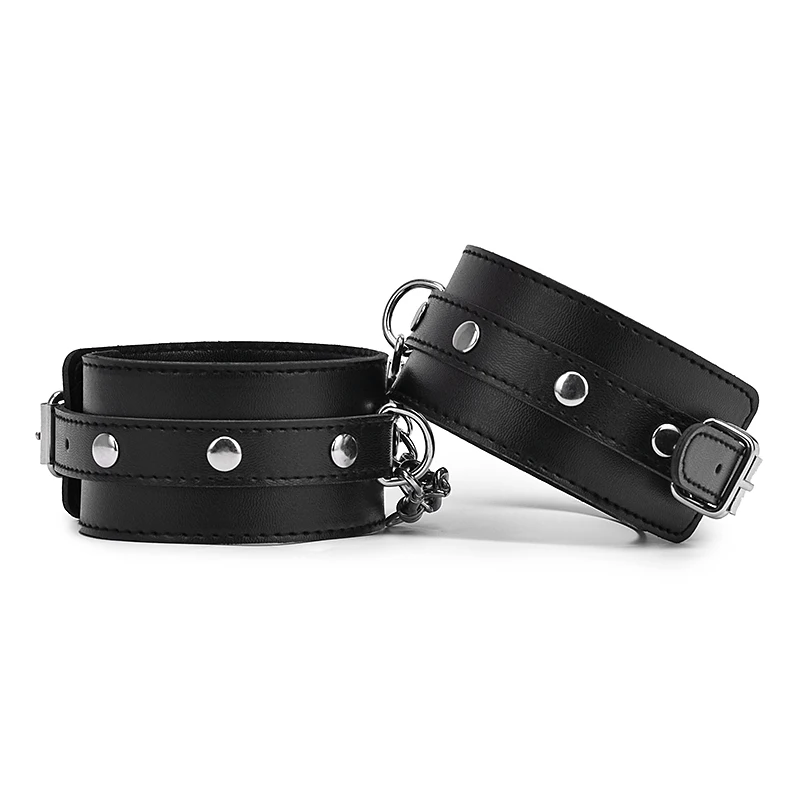 Black Leather Bondage Ankle Cuffs For Sex Bdsm Bondage Restraints Sex Accessories For Adults Game Sex Toys For Woman Couples