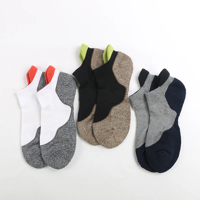 

DONG AI 3 Pairs Men's Ankle Socks Sport Terry Cotton Blend Socks Soft Running Sports Socks Breathable Outdoor Socks