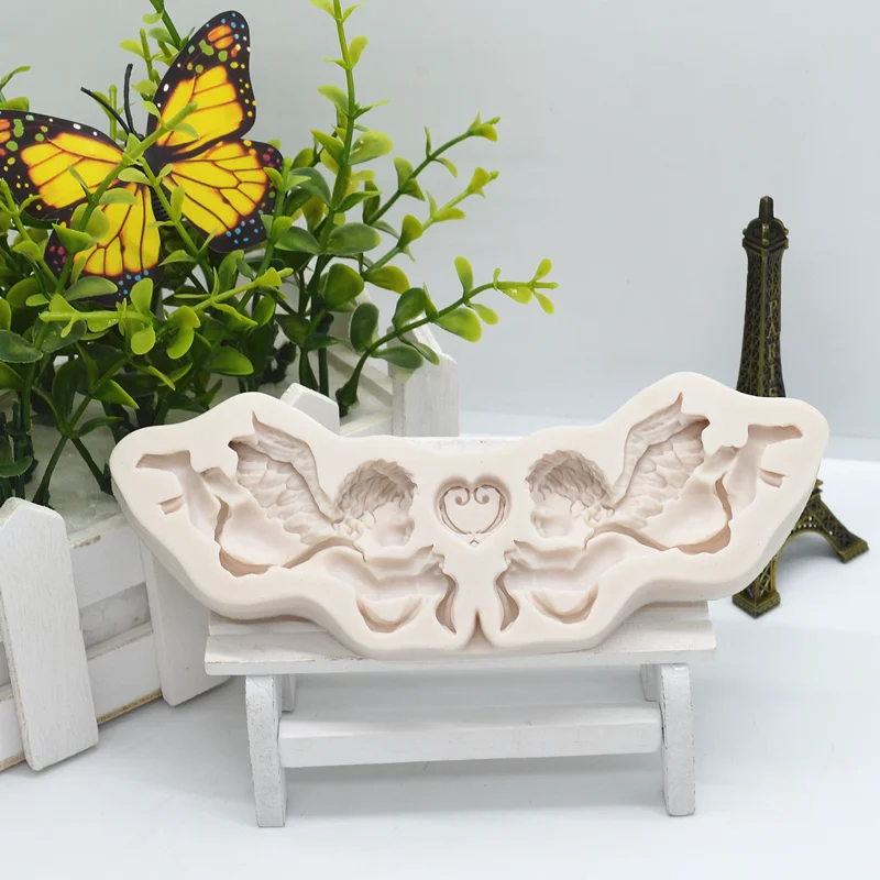 Angel Flower Silicone Mold Resin DIY Cake Pastry Fondant Moulds Kitchen Baking Tool Dessert Chocolate Lace Decoration Supplies