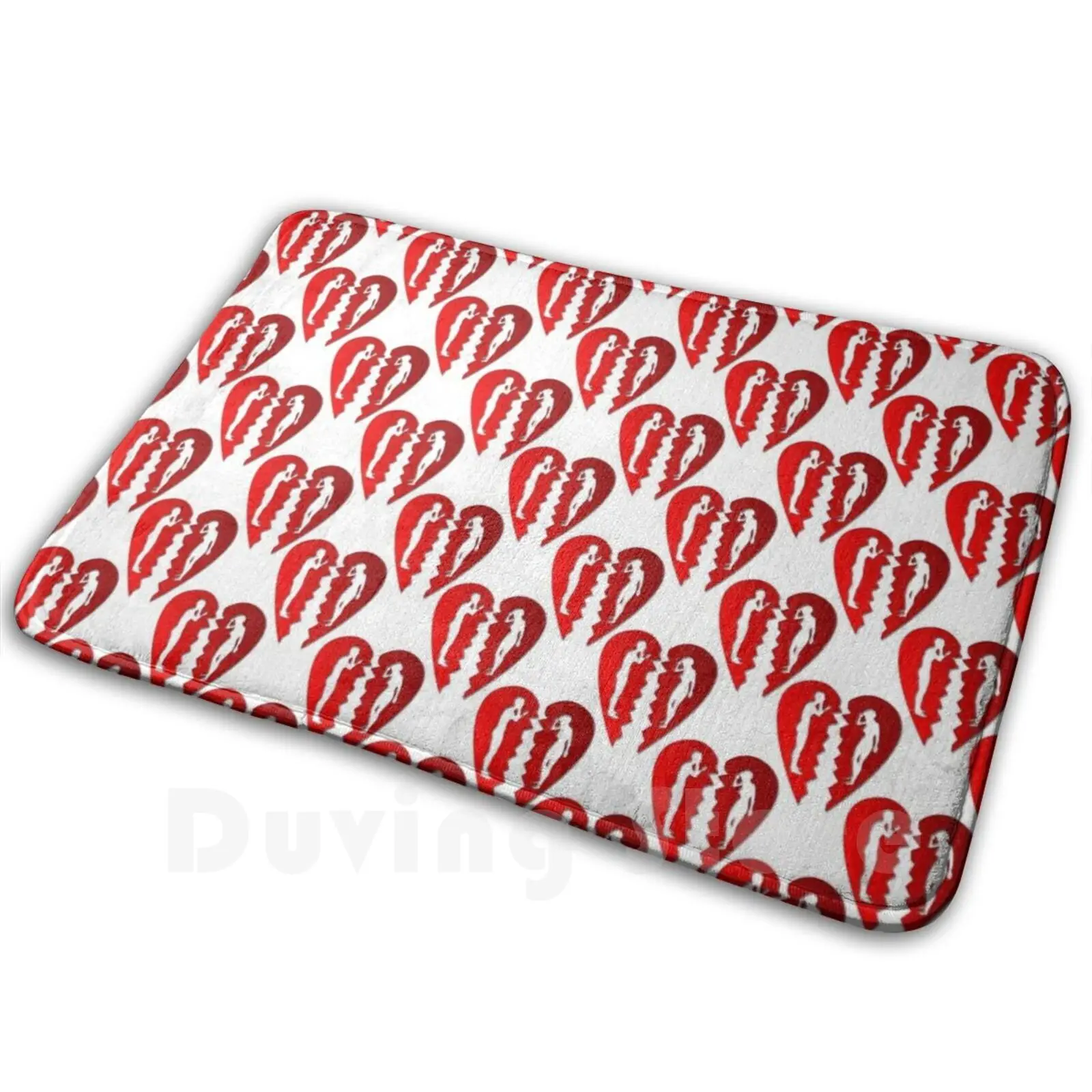 Heartbroken Polka Dot Style Pattern Soft Non-Slip Mat Rug Carpet Cushion Heart Heartbroken Male Female Relationship Love