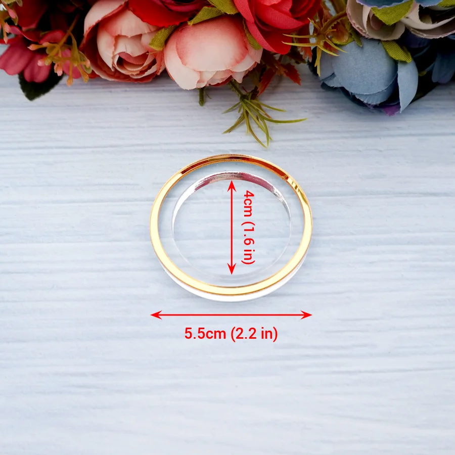 Acrylic Mirror Napkin Rings For Table Decor Acrylic Gold Silver Holder Napkins Ring Heart / Round Shape Dinner Party Wedding Use 5