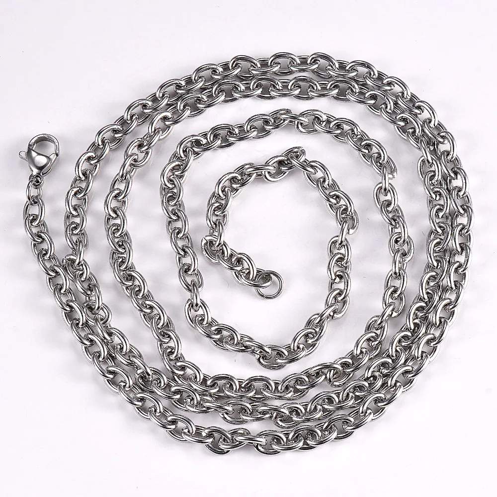 1 Stück Breite 1,5mm-6mm Edelstahl Kreuz-O-Kettenhalskette für Damen und Herren DIY Schmuck Dünnes Armband Halskette – Detail 6