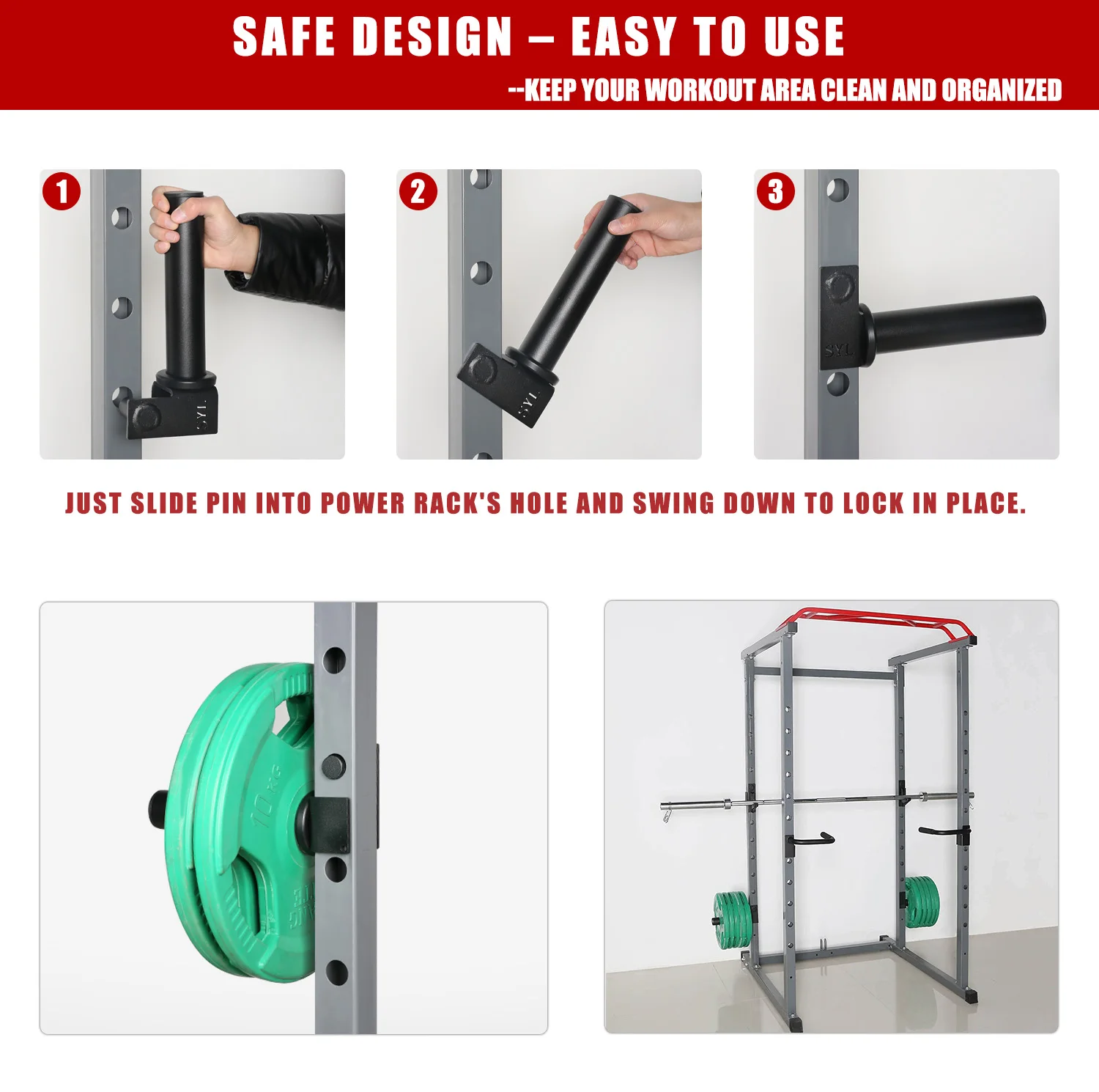 Weight Plate Holder Power Rack Attachment Fit 2\