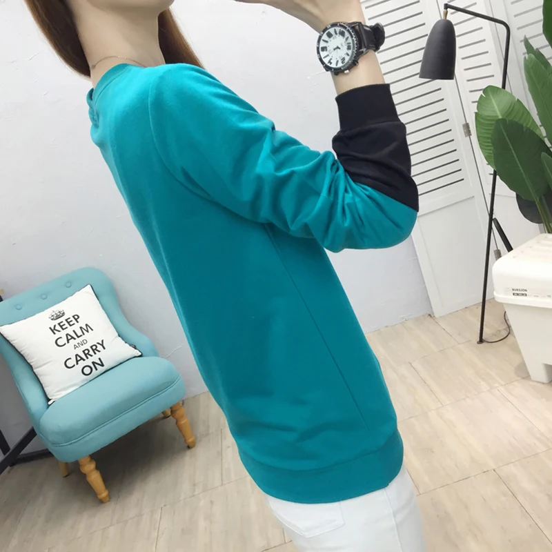 Letter Print Pullover Women Contrasting Colors 2022 Spring Autumn Sweatshirt Striped Womens Long Sleeve Casual Woman Clothing