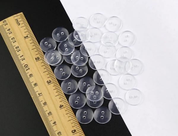 30-100pcs Clear Resin 2 holes Round Button Decorative Clothing Sewing Accessories (SS-65)