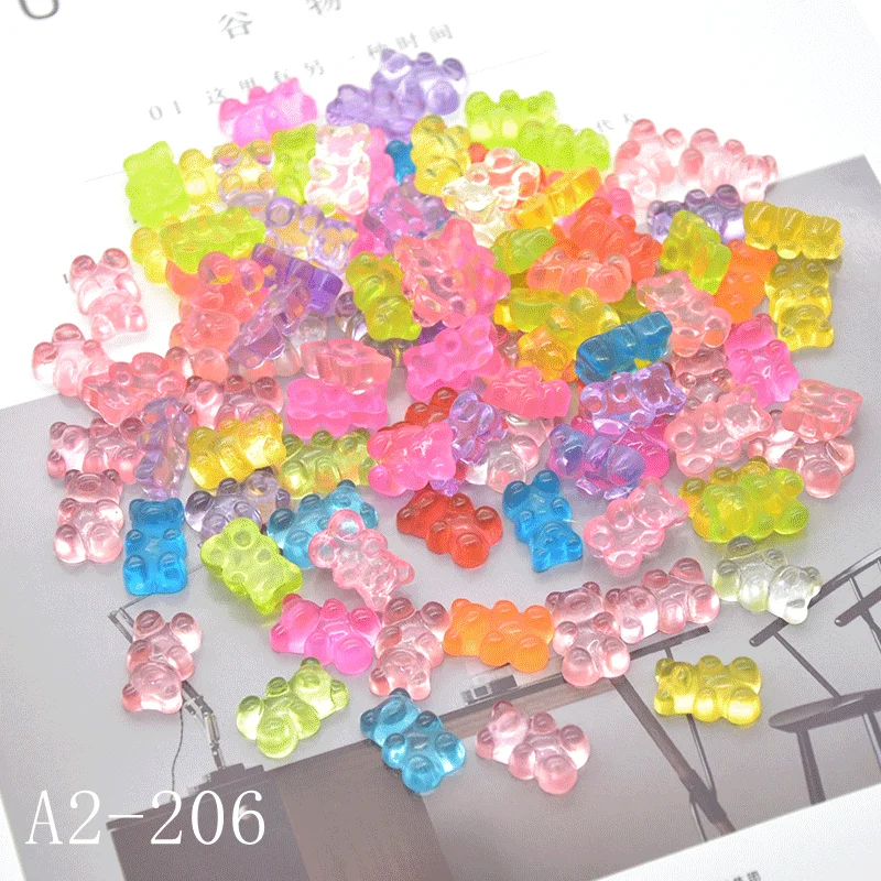 10pcs 3D Nail Charm Candy Gummy Bear Charms Colorful Resin Fillers Charms For DIY Handmade Art Crafting Supplies Jewelry Making