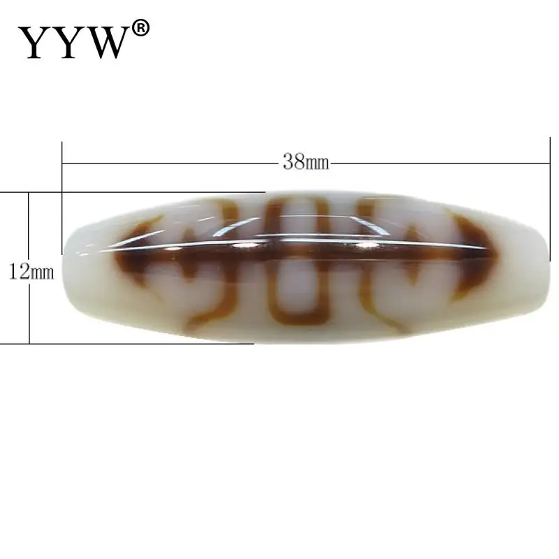 Natural Tibetan Agates Onyx Dzi Beads White Wholesale Oval Longevity Agated Beads Two Tone Grade A 38x12x2.50mm