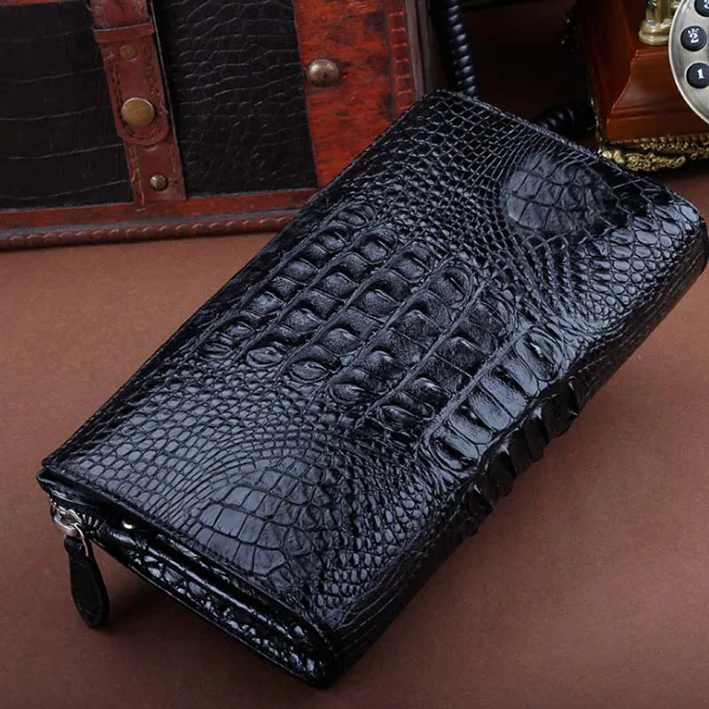 ouruimale men clutch bag  black  business  leisure  Genuine  leather  men bag male  large capacity men wallet