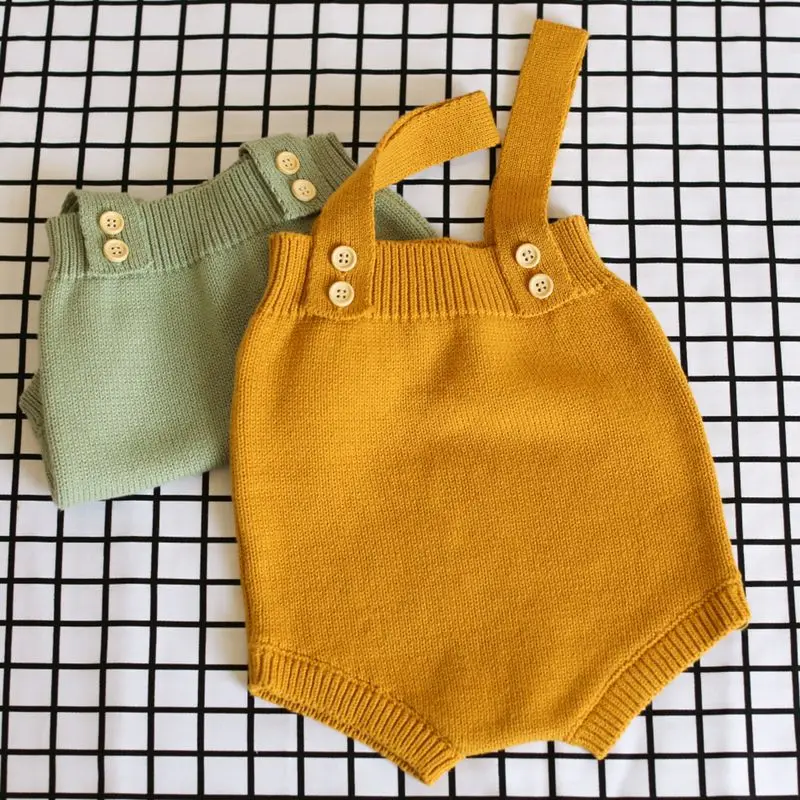 New 2024 Baby Knitting Rompers Cute Overalls Newborn Baby Boys Clothes Infantil Baby Girl Boy Sleeveless Romper Jumpsuit 0-24M