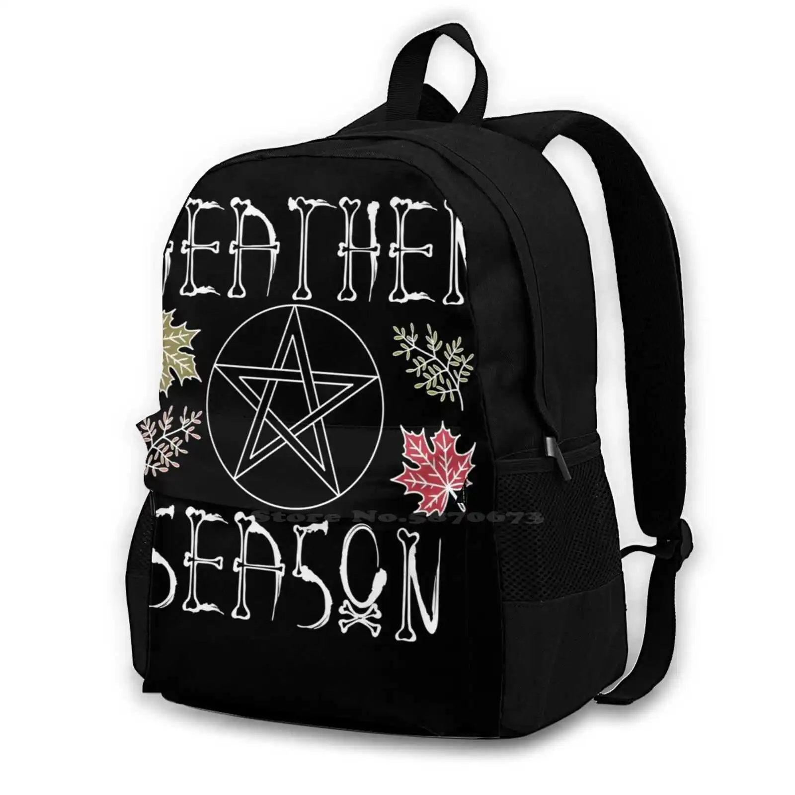 

Season—Half Colored Hot Sale Schoolbag Backpack Fashion Bags Witchy Halloween Edgy Goth Egirl Eboy