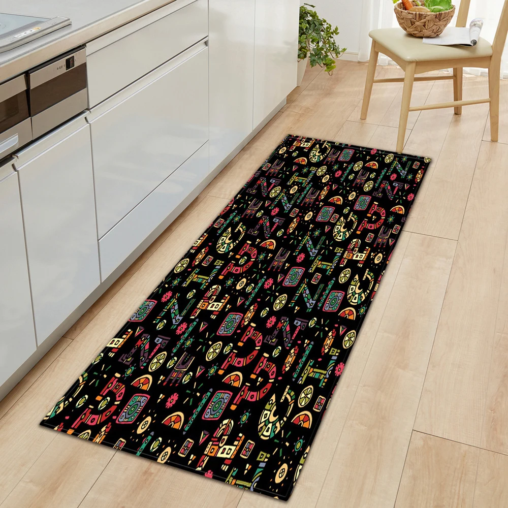 Kitchen Rug Bedroom Bedside Carpets Home Entrance DoorRug Printed Pattern Hallway Balcony Bathroom Antiskid Washable Floor Rug