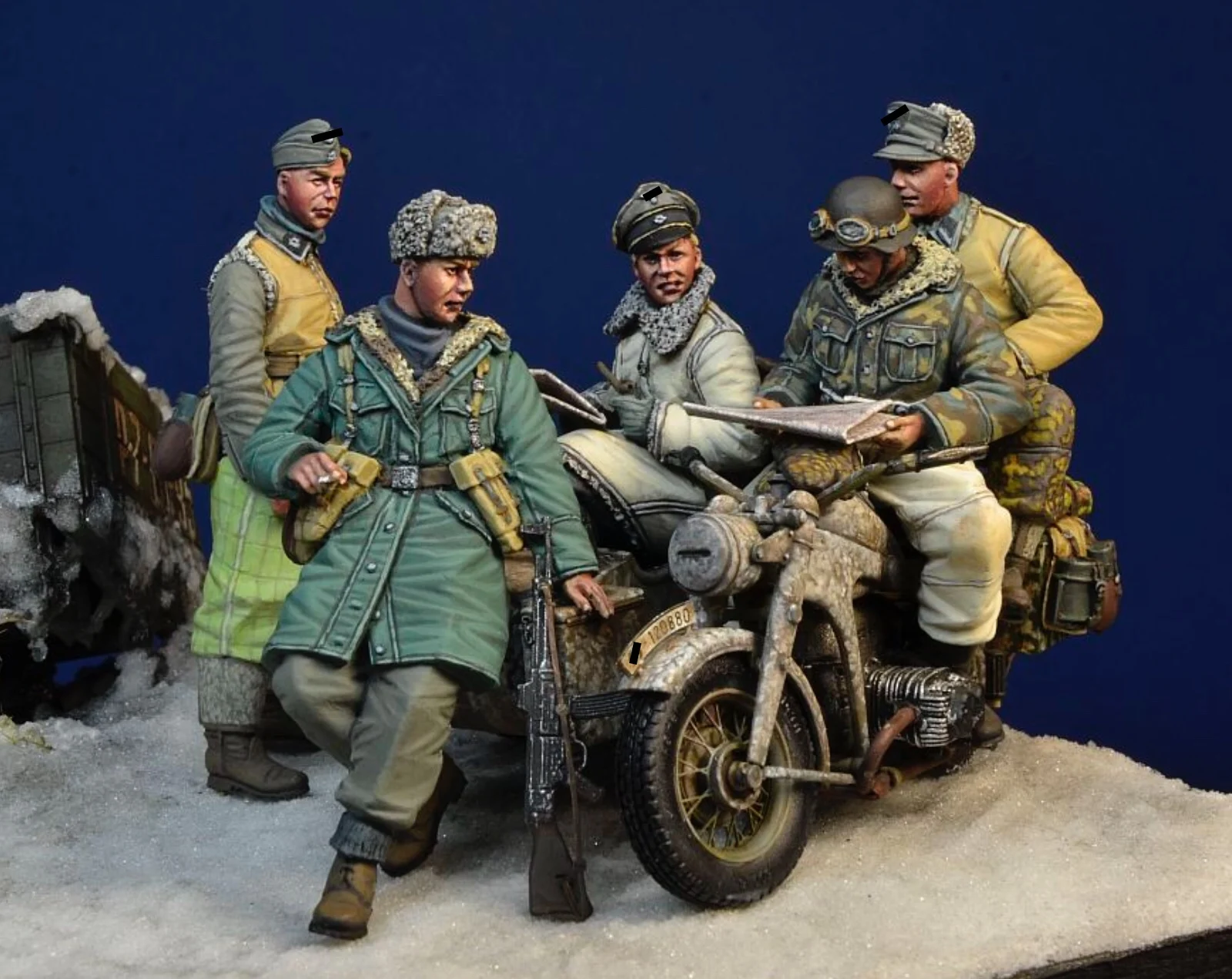 1/35 harz Modell Abbildung GK ,5 figuren + motorrad zubehör, Es ist keine motorrad, unmontiert und unpainted kit