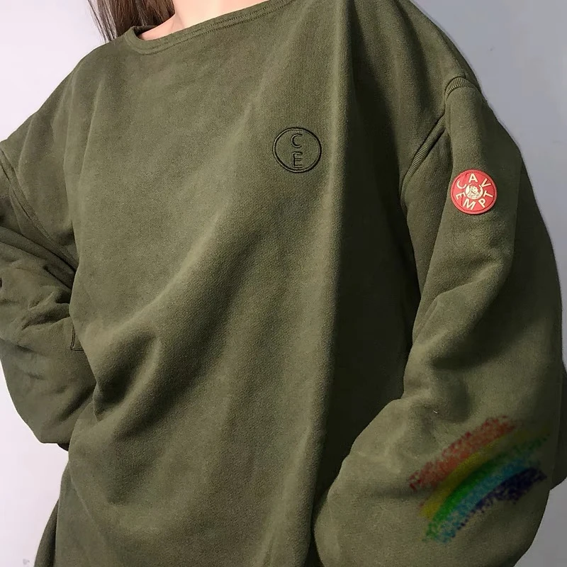 CAVEMPT C.E Crewneck Men Woman 1:1 Best-Quality Plus Velvet Warm Simple Embroidered Bottoming Shirt Sweatshirts Cav Empt Hoodies