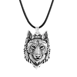 9 Styles Creative Tibetan Silver Norse Wolf Head Pendant Amulet Animal Long Necklaces For Women Fashion Unisex Jewelry