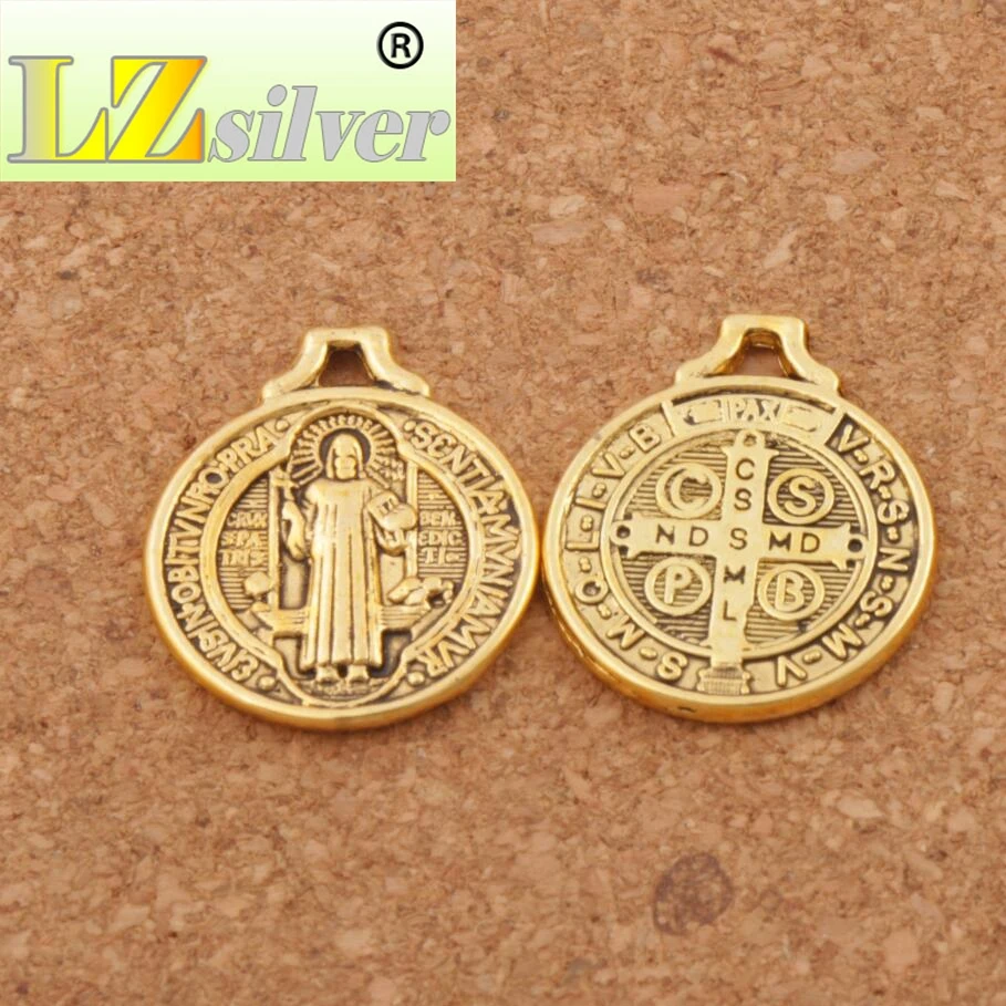 Saint Benedict Medal Cross Smqlivb Charm Beads 18.3x21.7mm 115pcs zinc alloy Pendants Jewelry DIY L496