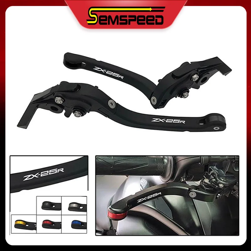 Latest Motorcycle Brake Lever and Clutch For Kawasaki NINJA ZX-25R ZX25R 2020 SEMSPEED Adjustable Folding CNC Lever Black