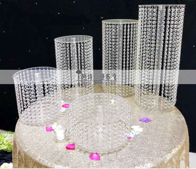 Sparkling Crystal clear garland chandelier wedding cake stand birthday party supplies decorations for table top centerpieces