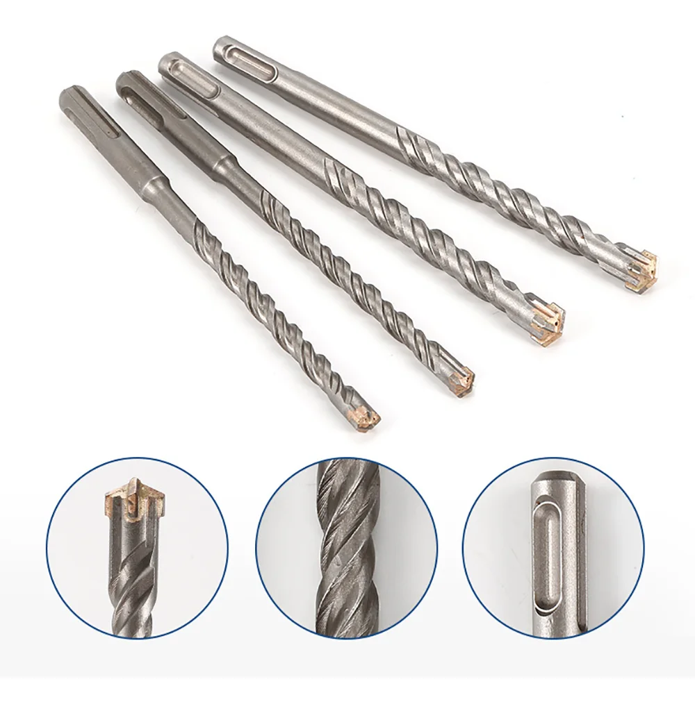 160 200 350mm cross electric drill bit concrete drill bit round（sds-plus） shank square shank 5-25mm through the wall