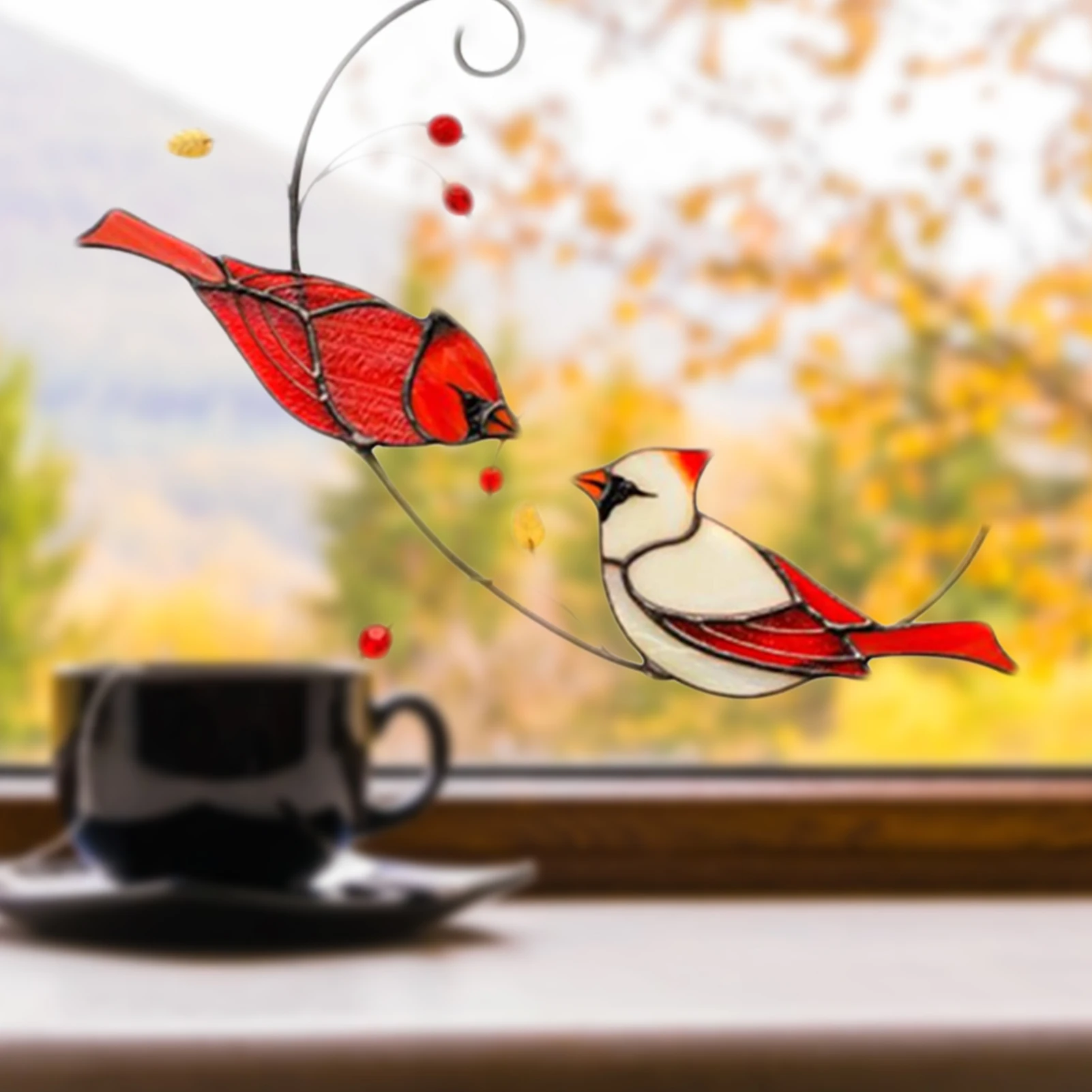 Home Decor Redbird Hanging Ornament Garden Decoration Bird Craft Door Wall Window Decoratings