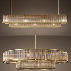 E14 LED Retro American Copper Golden Round Linear Pendant Lights.Pendant Light Suspension Luminaire Lampen For Dinning Room