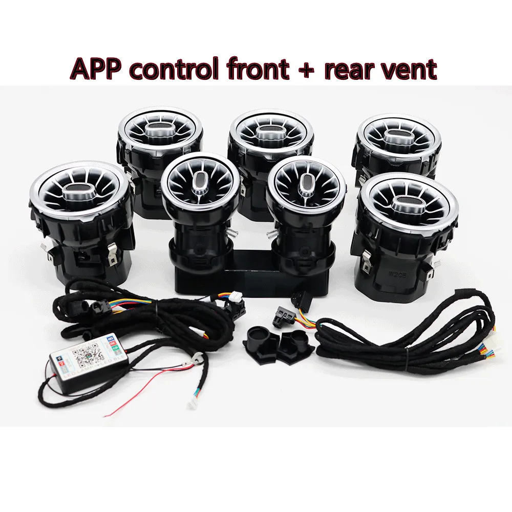 FÜHRTE Umgebungs Licht Vents Für Mercedes Benz C Klasse W205 W213 W156 W117 W176 Bluetooth APP Control Auto Düse Turbine air Outlet