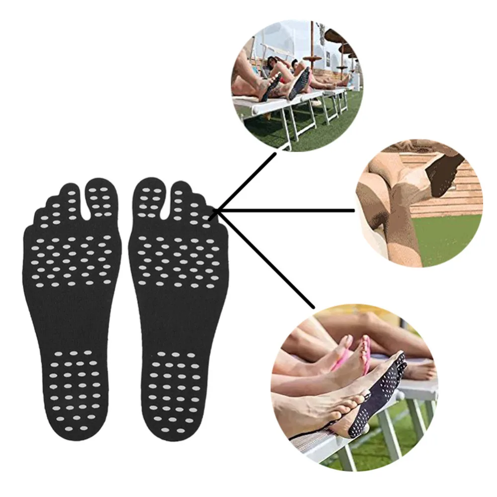 1 Pair Adhesive Foot Pads Feet Sticker Stick On Soles Flexible Anti-slip Beach Feet Protection Best Sale