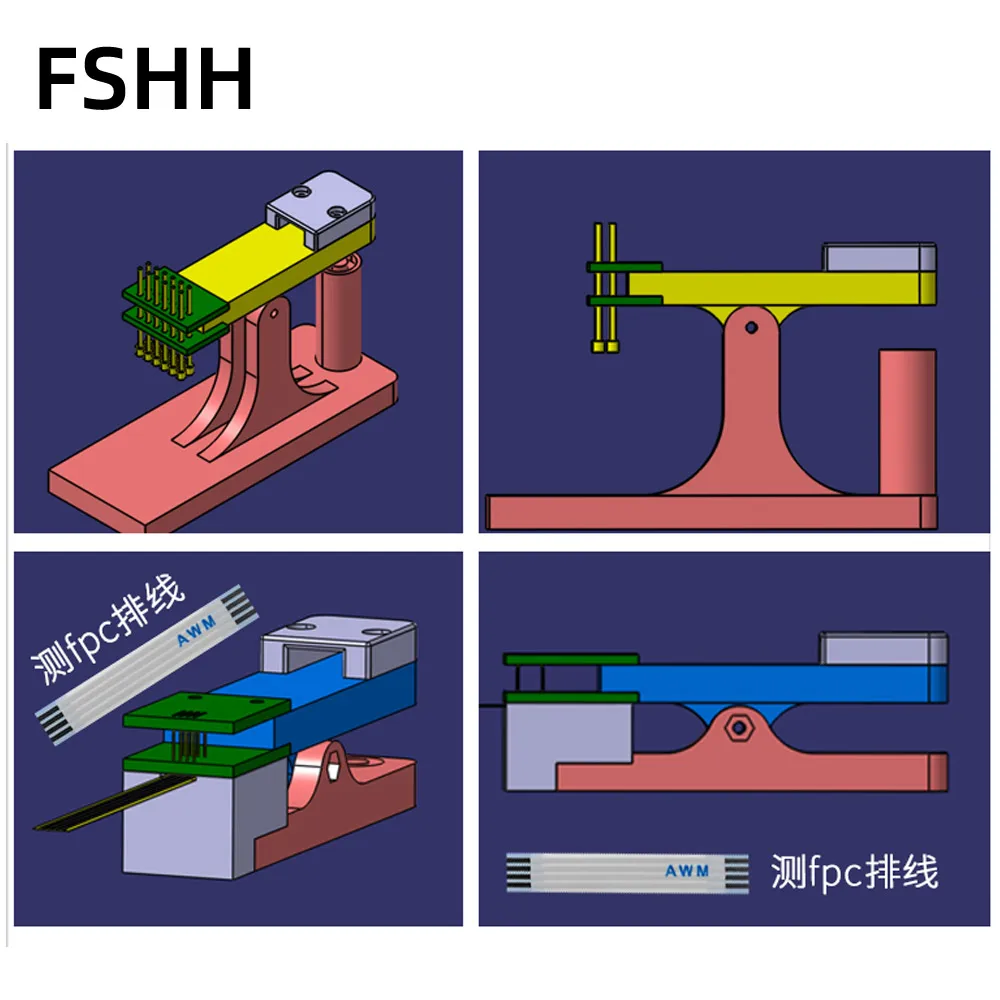 2.0mm test Burning fixture Test stand PCB clip pogo pin Debug Download Program clip Clamp Fixture 2p 3p 4p 5p 6pin with line