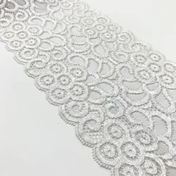 3y/lot 14cm Thick White Elastic Stretch Lace Trim Winter Skirt Hem Underwear Sewing Craft DIY Apparel Fabric Laces For Clothing