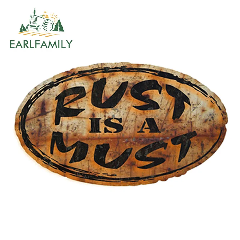 EARLFAMILY 13cm x 7.5cm Rat Rod Rust Is A Must Decal Sticker Vinyl Decal Funny Bumper Window Car Stickers Car Styling
