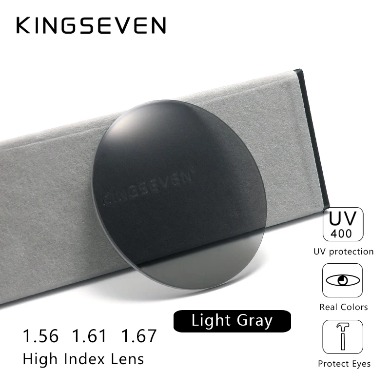 KINGSEVEN Prescription Series Gray Brown Lens 1.56 1.61 1.67 CR-39 Resin Aspheric Glasses Lenses Myopia Presbyopia Optical Lens