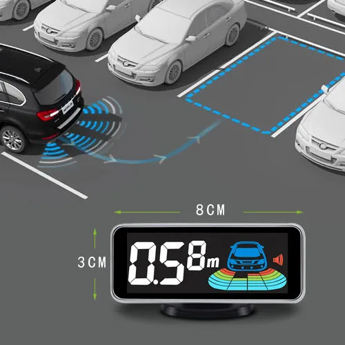 Car 4 Parking Sensor Kit Auto Vehicle Reverse Rear Backup Radar System Voice Buzzer Assistance Detector Reversing Parktronic
