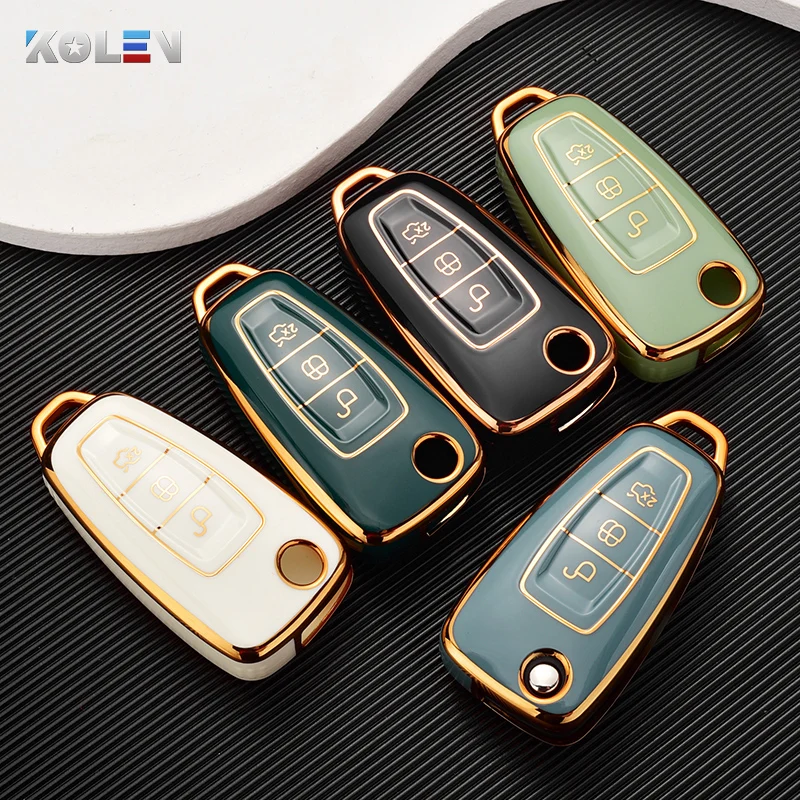 Fashion TPU Car Remote Key Case Cover Shell For Ford Focus 2 3 C-Max S-Max Fiesta Mondeo Kuga Ecosport Ranger Escape Galaxy Fob