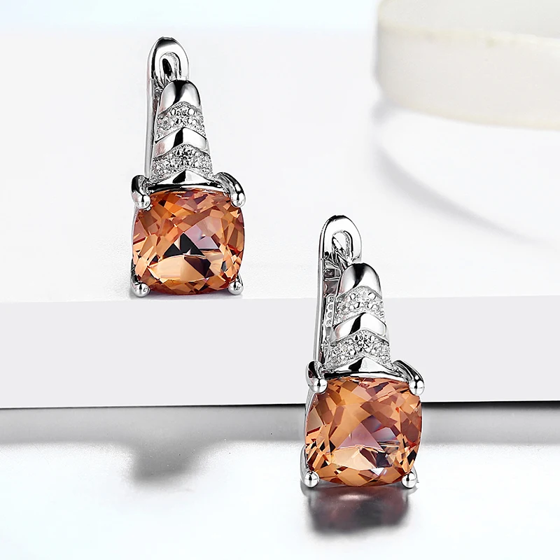 Zultanite Sterling Silver Stud Earring for Women Fine Jewelry 4.6 Carats Created Dispore Color Change Stone Classic New Design