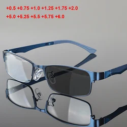 Square Chameleon Far sighted Glasses Men Women Presbyopia Glasses Matel TR90 Photochromic Reading Eyeglasses +3.5 +5.25 +4.75