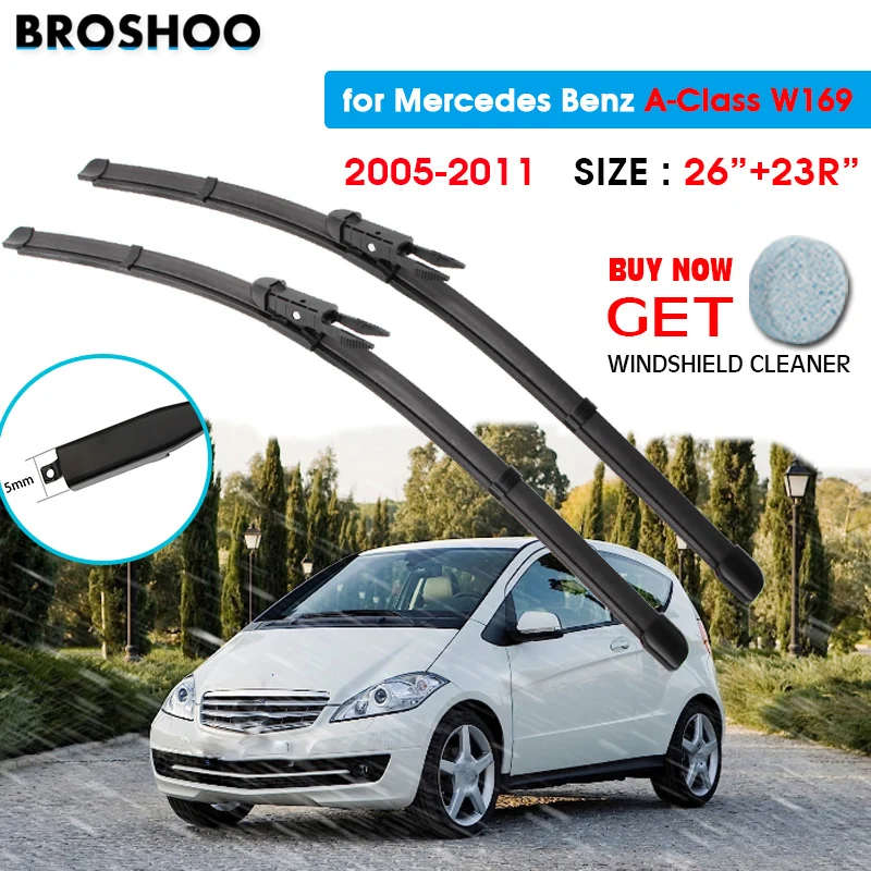 

Car Wiper Blade For Mercedes A-Class W169 26"+23R" 2005-2011 Auto Windscreen Windshield Wipers Blades Window Fit Pinch Tab Arm