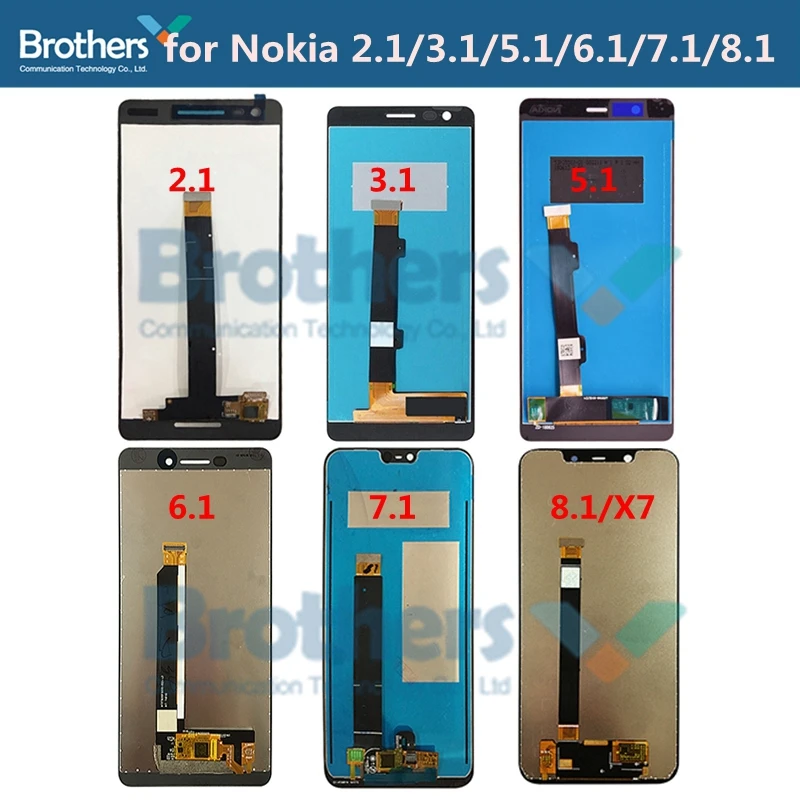 Schermo LCD per Nokia 8.1 7.1 6.1 5.1 3.1 2.1 Display LCD per Nokia 8.1 X7 assemblaggio LCD Touch Screen Digitizer testato funzionante