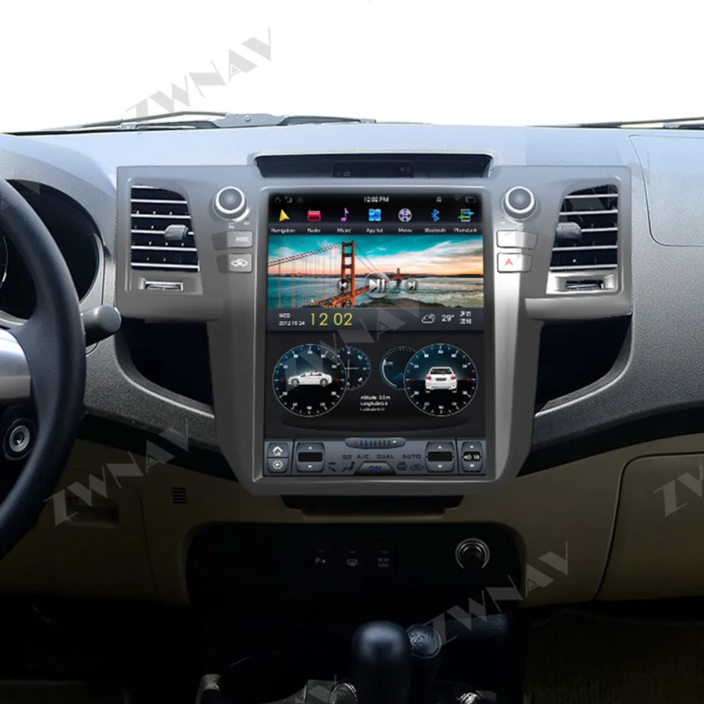 

128G экран Тесла для TOYOTA Fortuner HILUX Revo 2005-2015 Android автомобильный мультимедийный плеер радио аудио GPS авто стерео головное устройство