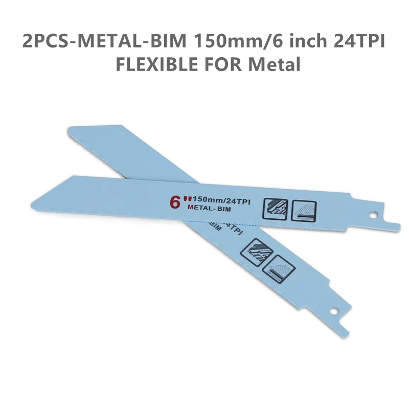 Versery 10PCS/Set 150mm/6 Inch HCS Bim Reciprocating Saw Blades Cutting Saber Saw For Wood With Nail Plastic Cast Iron PVC