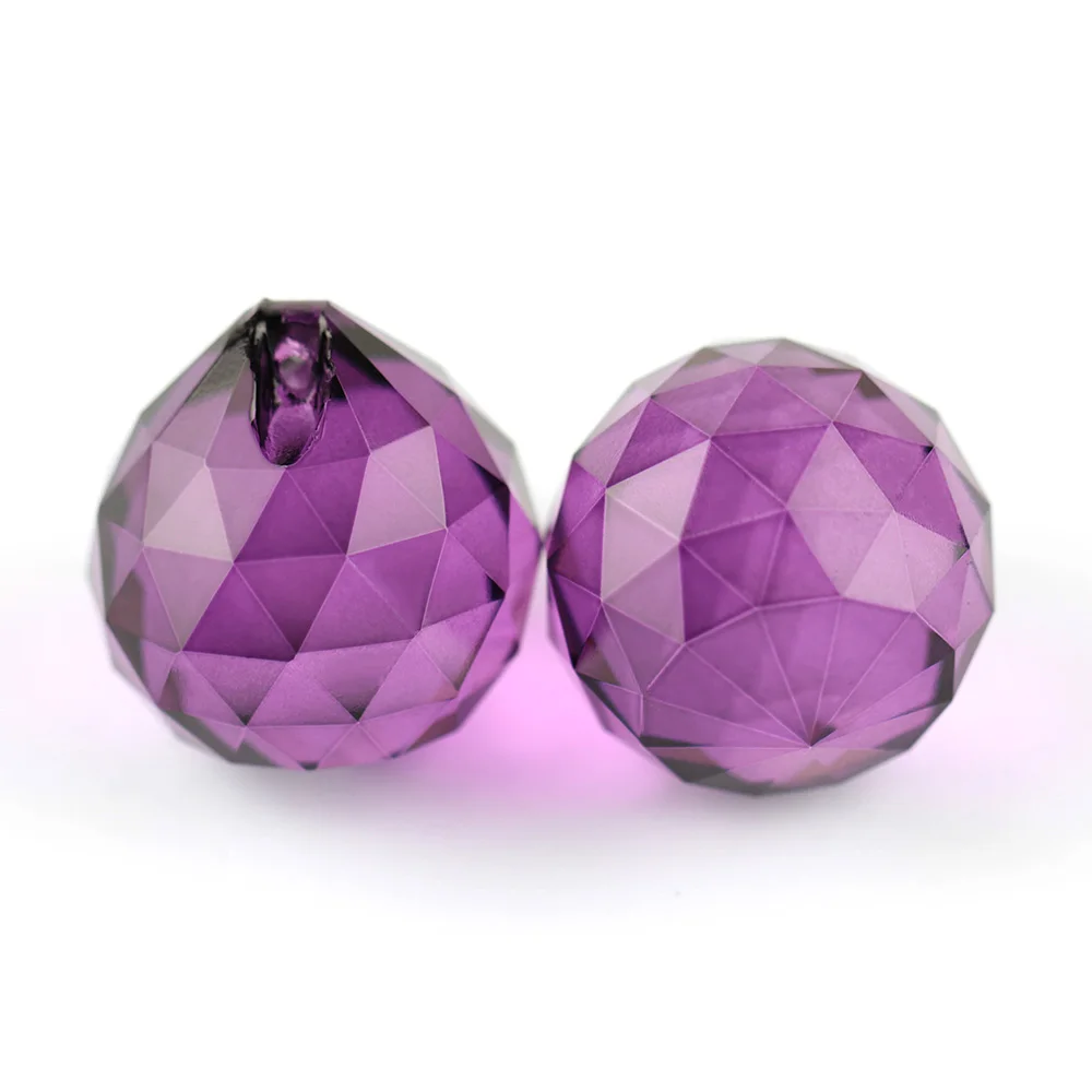 

Dark Purple 15mm/20mm/30mm/40mm Crystal Hanging Faceted Ball Glass Pendant For Chandelier Hot Sale Beautiful Lighting Parts