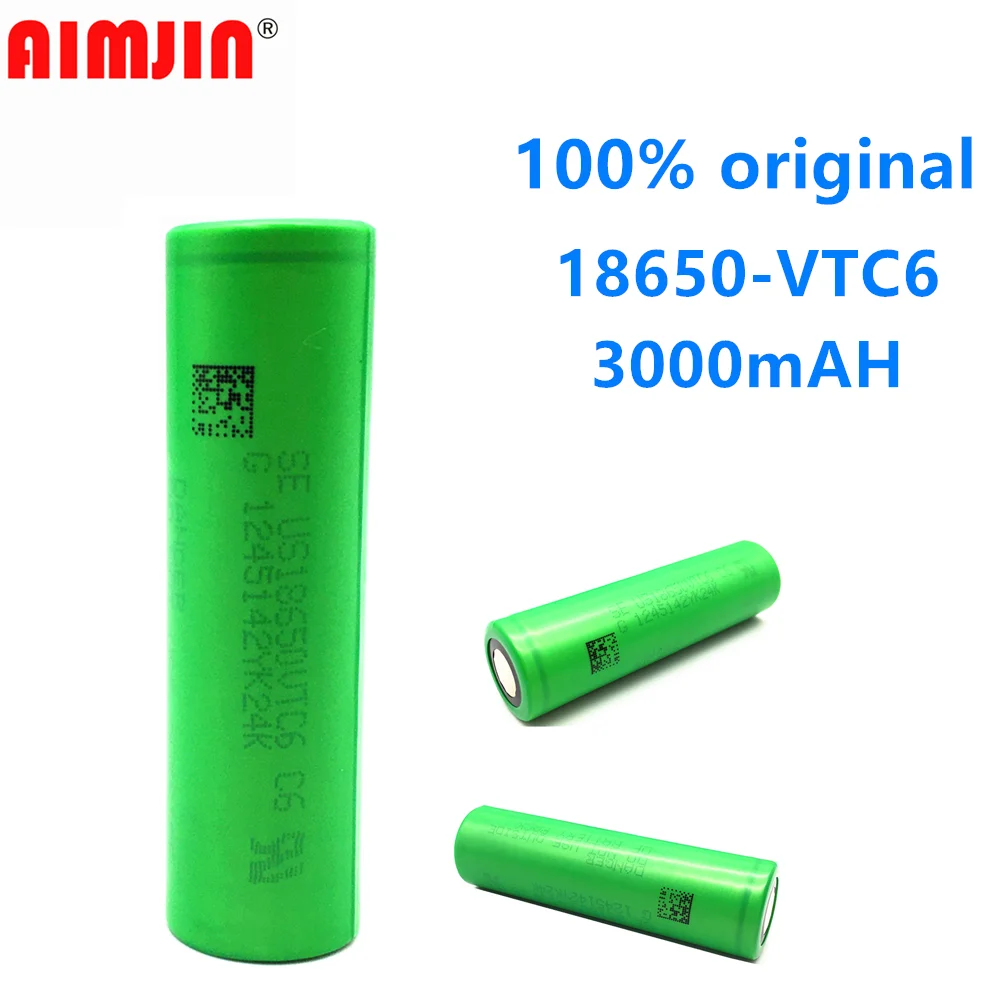 100% Original Vtc6 18650 3000 mAH Li Ion Battery 3.7V Suitable for All Kinds of Electronic Tools