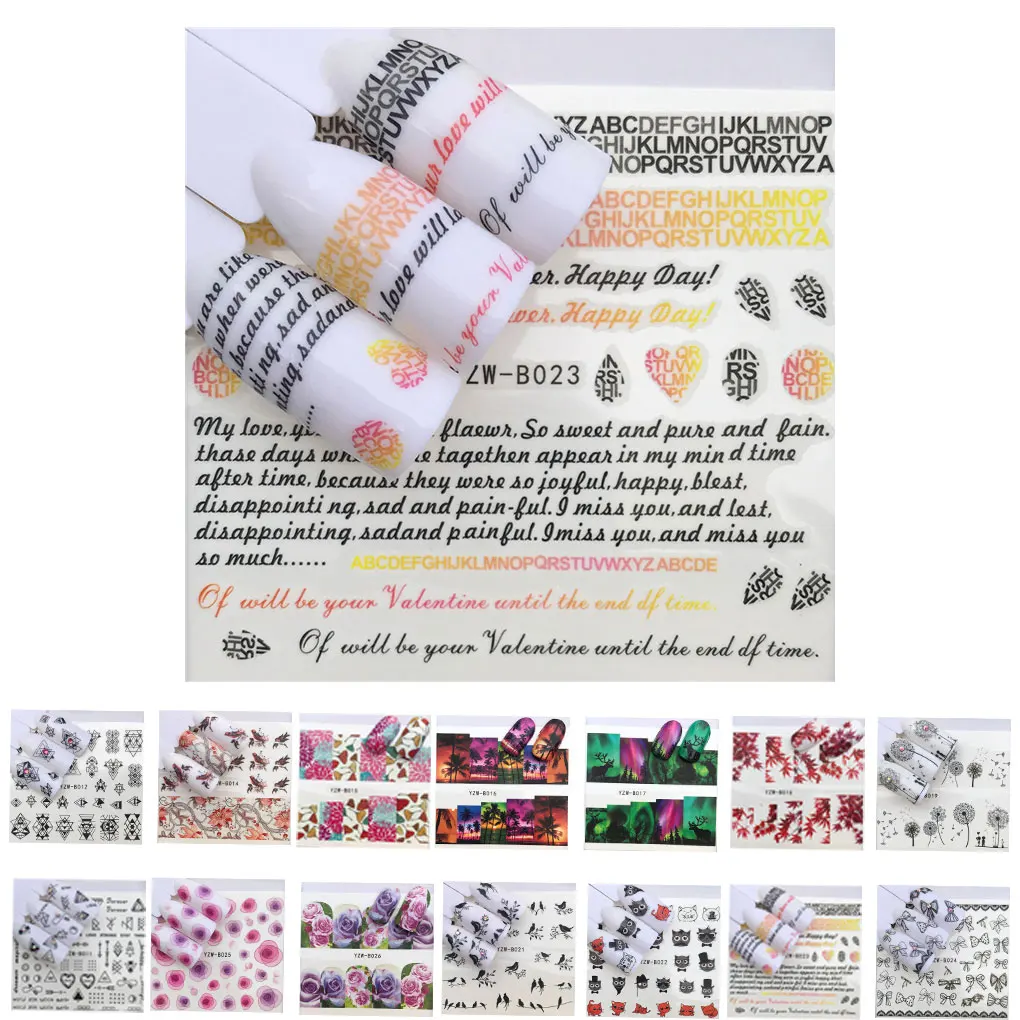 Multi Patroon Cartoon Dier Dromenvanger Nagels Kunststicker 3d Nail Wrap Sticker Tips Diy Manicura Stickers Tool