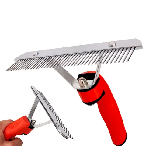 Pet Comb Extra-Large Rake Comb Grooming Brush Deshedding Tool Beauty Comb for Large Dogs Golden Retriever Husky German Shepherd