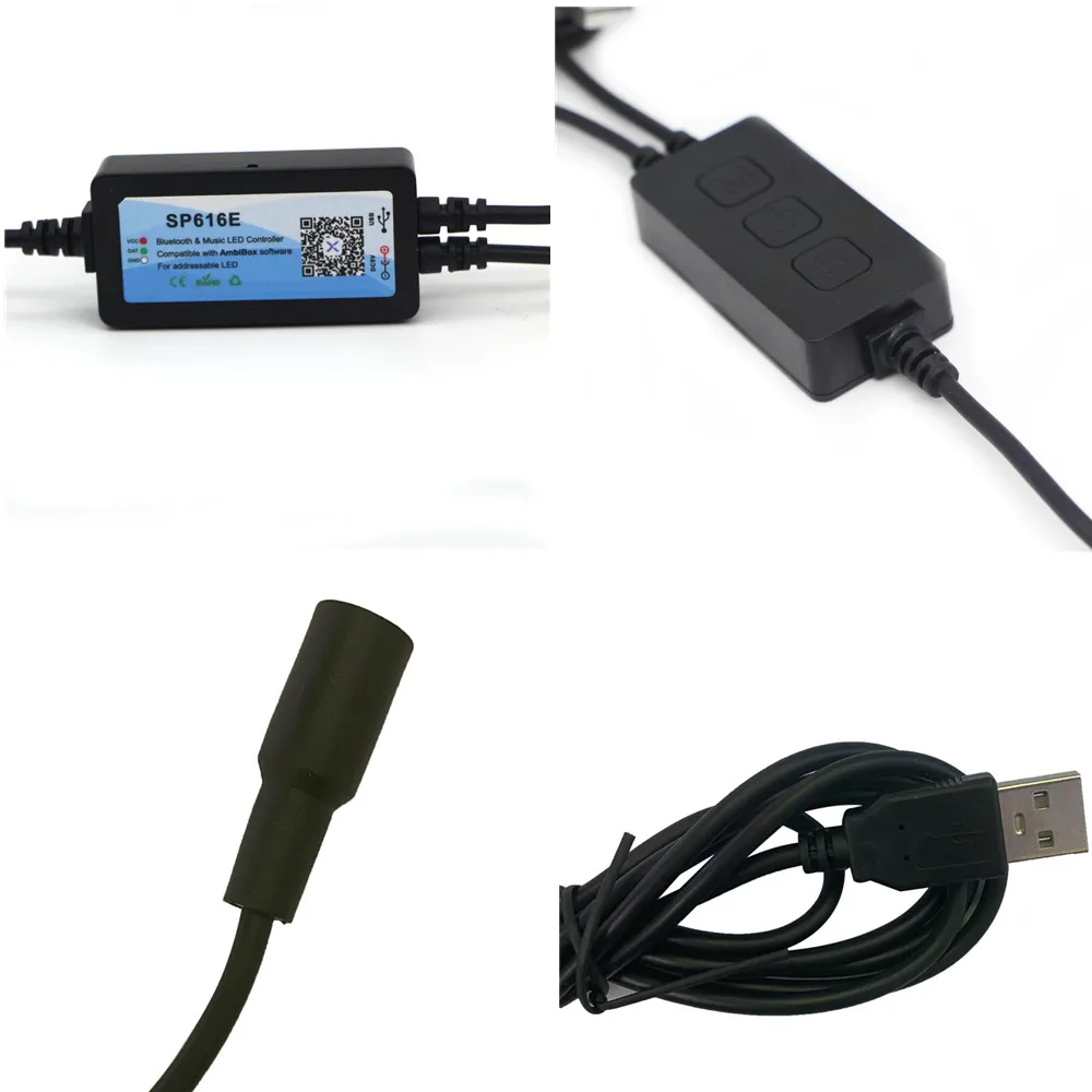 DIY Led Controller SP616E Bluetooth Music AmbiBox Magic Color USB Computer Backlight PC Screen Box for DC5V WS2812B Pixel Light