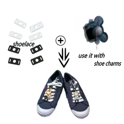 10 stücke PVC Schnürsenkel für Schuh Charms Schwarz & Weiß Schnürsenkel Adapter Schuhe Zubehör DIY Schuh Decor für Casual Sport schuhe