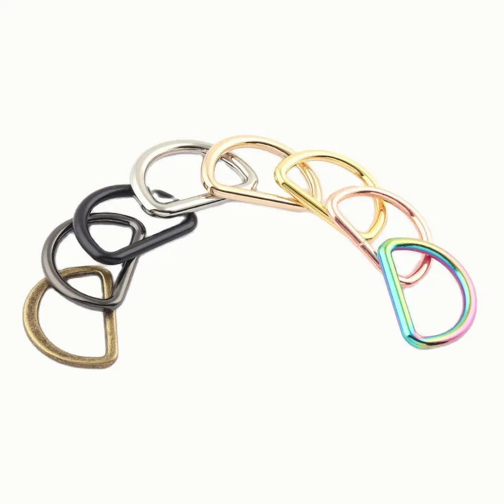 25mm Rainbow D Rings slide adjuster buckle,Metal D ring Belt strap Buckle,bag purse webbing clasp Handbag leather Hardware 10pcs