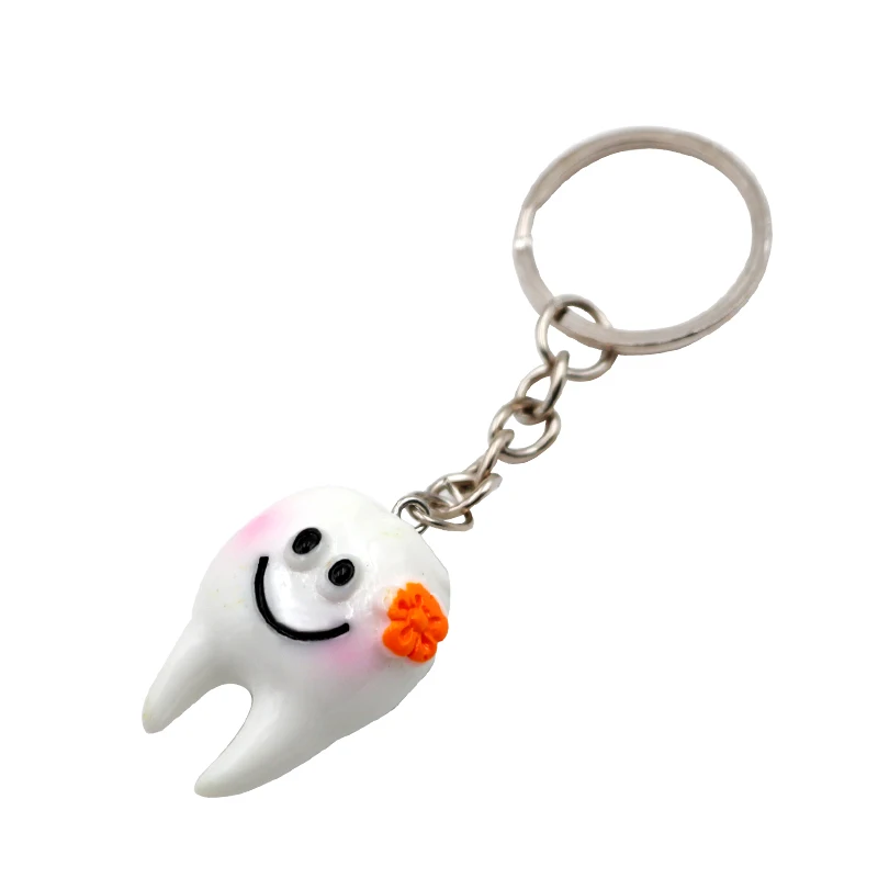 10pcs Dental Teeth Shape Model Simulation Tooth Key Chain Fashion Cartoon Lovely Girls Gift Pendant Teeth Key Chain