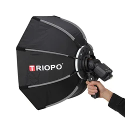 Triopo Softbox 55 65 90cm 120cm  Octagon Umbrella Softboxes Photography  Honeycomb Grid Outdoor Flash Soft Box  for Canon Godox